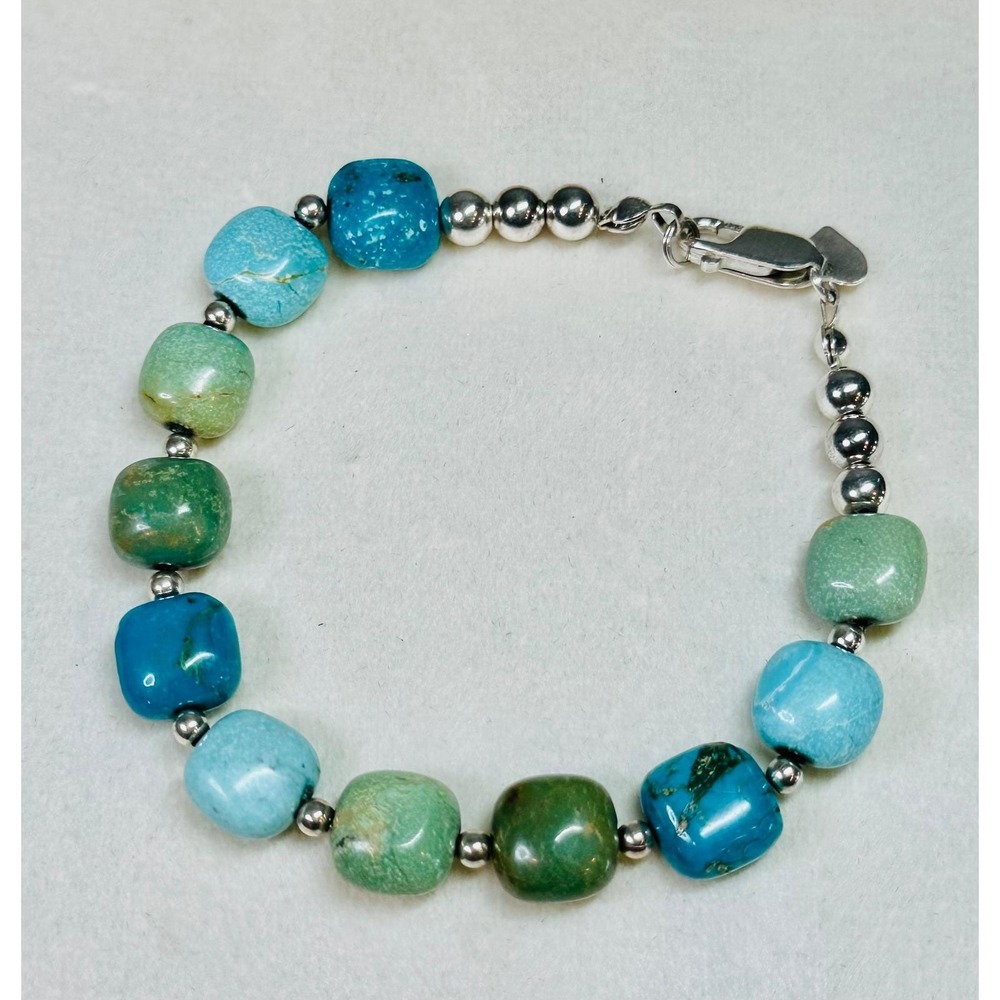 Jay King Desert Rose Trading Vintage Sterling Silver 925 Turquoise Bracelet 7.5"